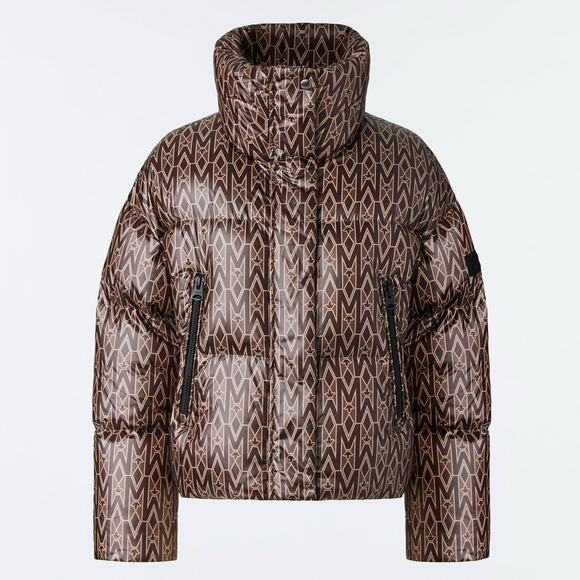 MACKAGE Down Monogram Mylah Puffer Jacket in Brown Size Large - Picture 2 of 14
